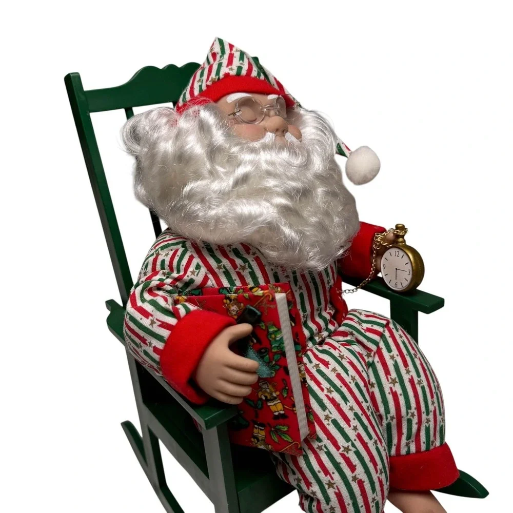 Snoring Santa Claus Pajamas Rocking Chair 12